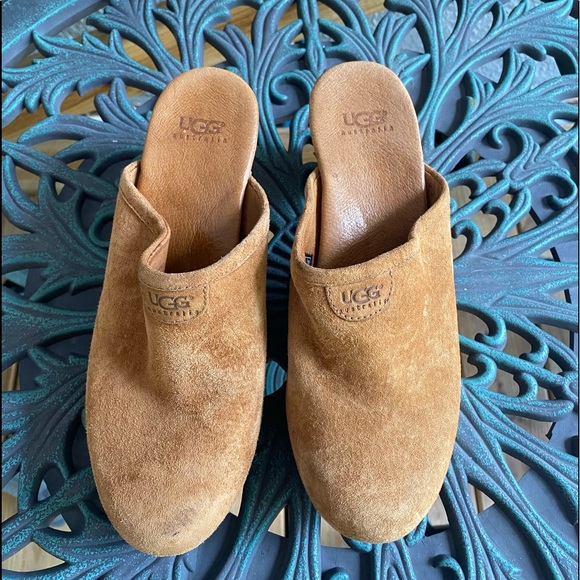 UGG Australia Chestnut Abbie Suede Clogs, Sz 7 - Picture 1 of 4